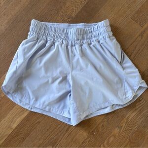 Lululemon Speed Up High Rise Lined Shorts 4”, Blue Linen, Size 6